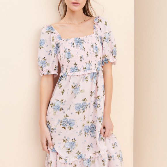 Forever Floral Smocked Dress - Gal Meets Glam - Picture 1 of 7